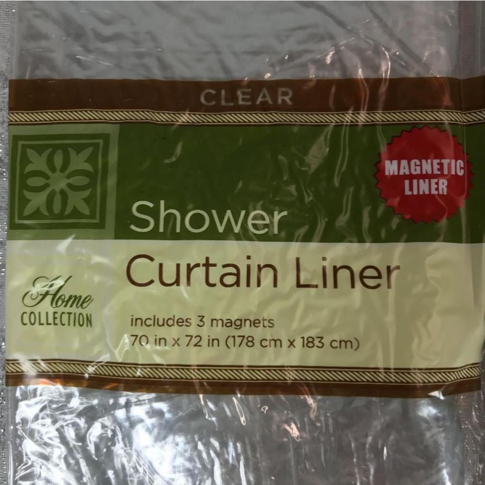 Home Collection Clear Shower Curtain Liner 70" x 72" 3 Magnets - Picture 3 of 6
